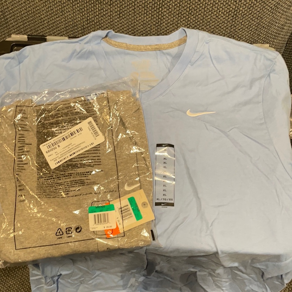 NIKE THE ATHLETIC DEPT V-NECK T-SHIRTS XL NEW WITH TAGS TWO SHIRTS BLUE …